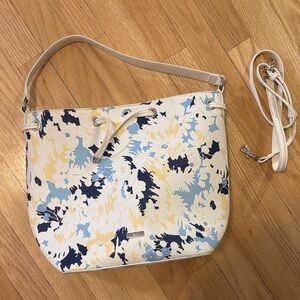 Chaps Floral Shoulder Bag in Cream and Blue